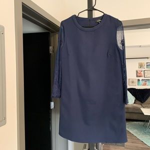 Lulu’s | Navy Blue Lace Sleeve Dress